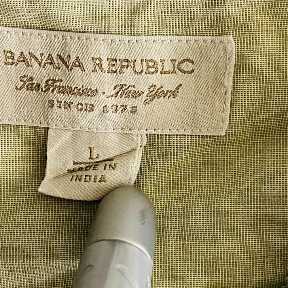 Mens L Banana Republic Classic Fit Shirt Multicolor Stripe‎ Long Sleeve